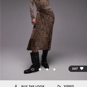 Leopard Print Long Sleeve Dress